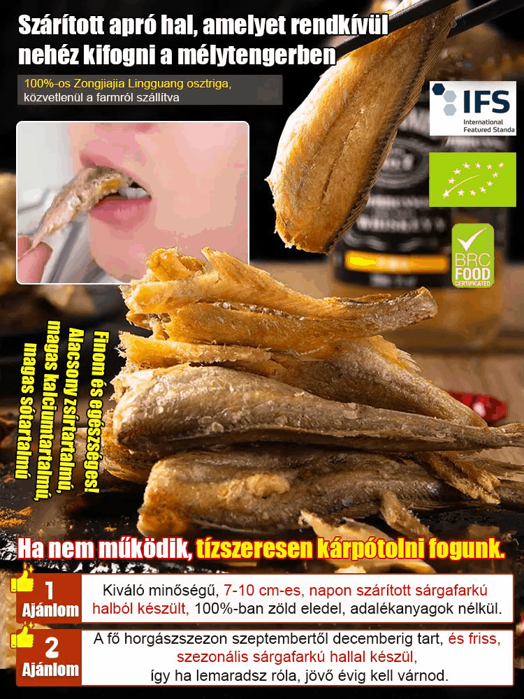 【150 hal/csomag】Vad Alaszkai Aranyhal Chips | Olajmentesen Sütve | Magas Fehérjetartalmú Omega 3 🐟✨