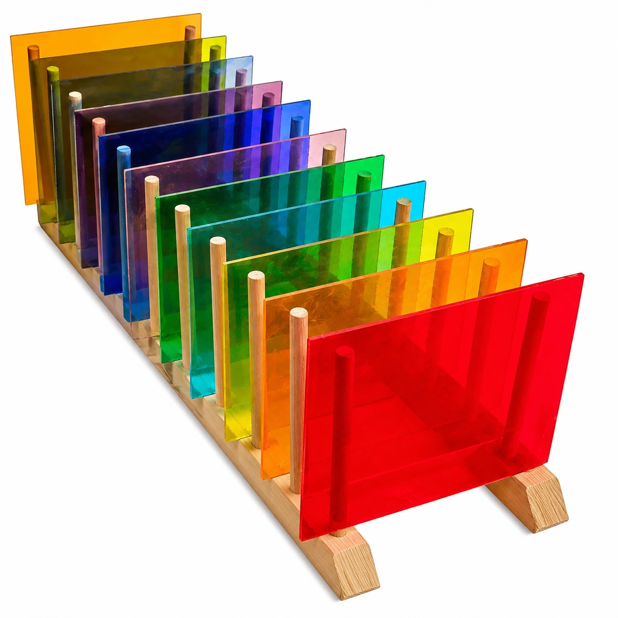 Juego de paneles sensoriales translucidos arcoiris-NordicWoodLiving