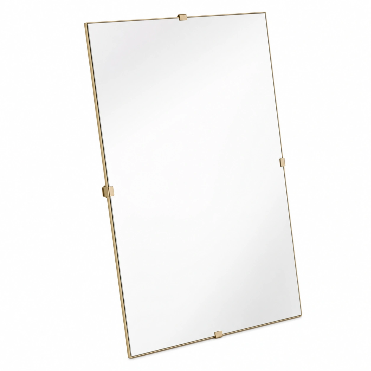 Marco flotante rectangular dorado-NordicWoodLiving