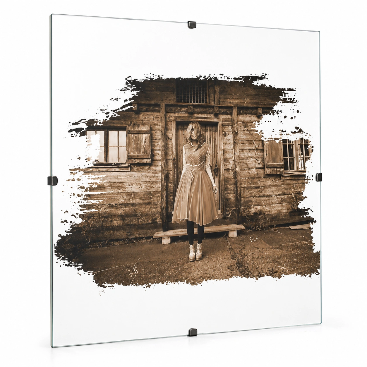 Marco flotante transparente moderno-NordicWoodLiving