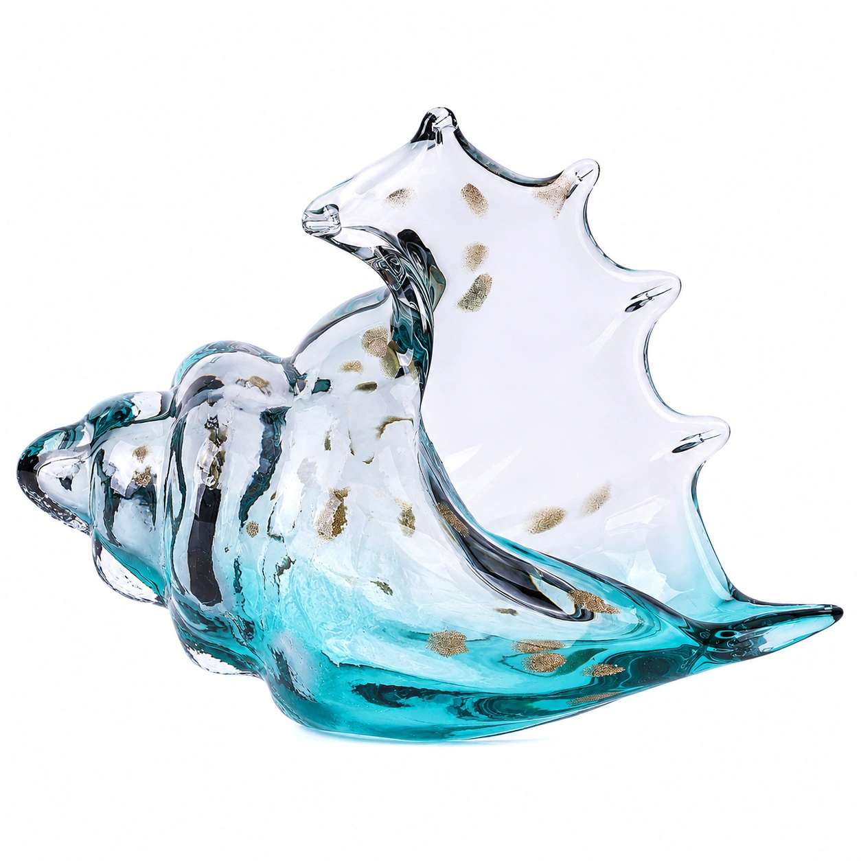 Figura decorativa caracola de vidrio-NordicWoodLiving