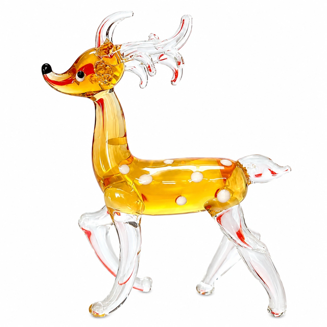 Figura decorativa de venado en vidrio-NordicWoodLiving