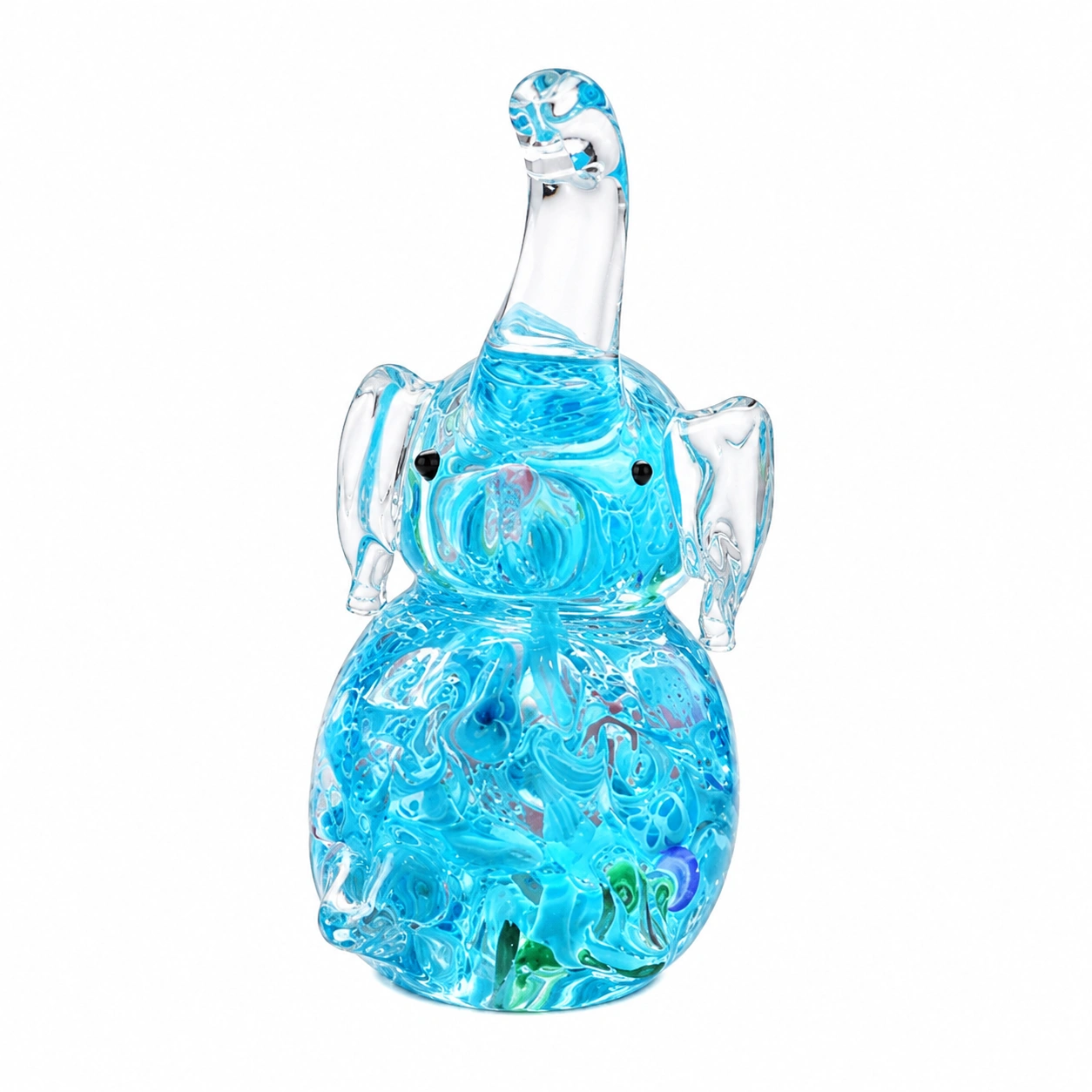 Figura decorativa de cristal elefante azul-NordicWoodLiving
