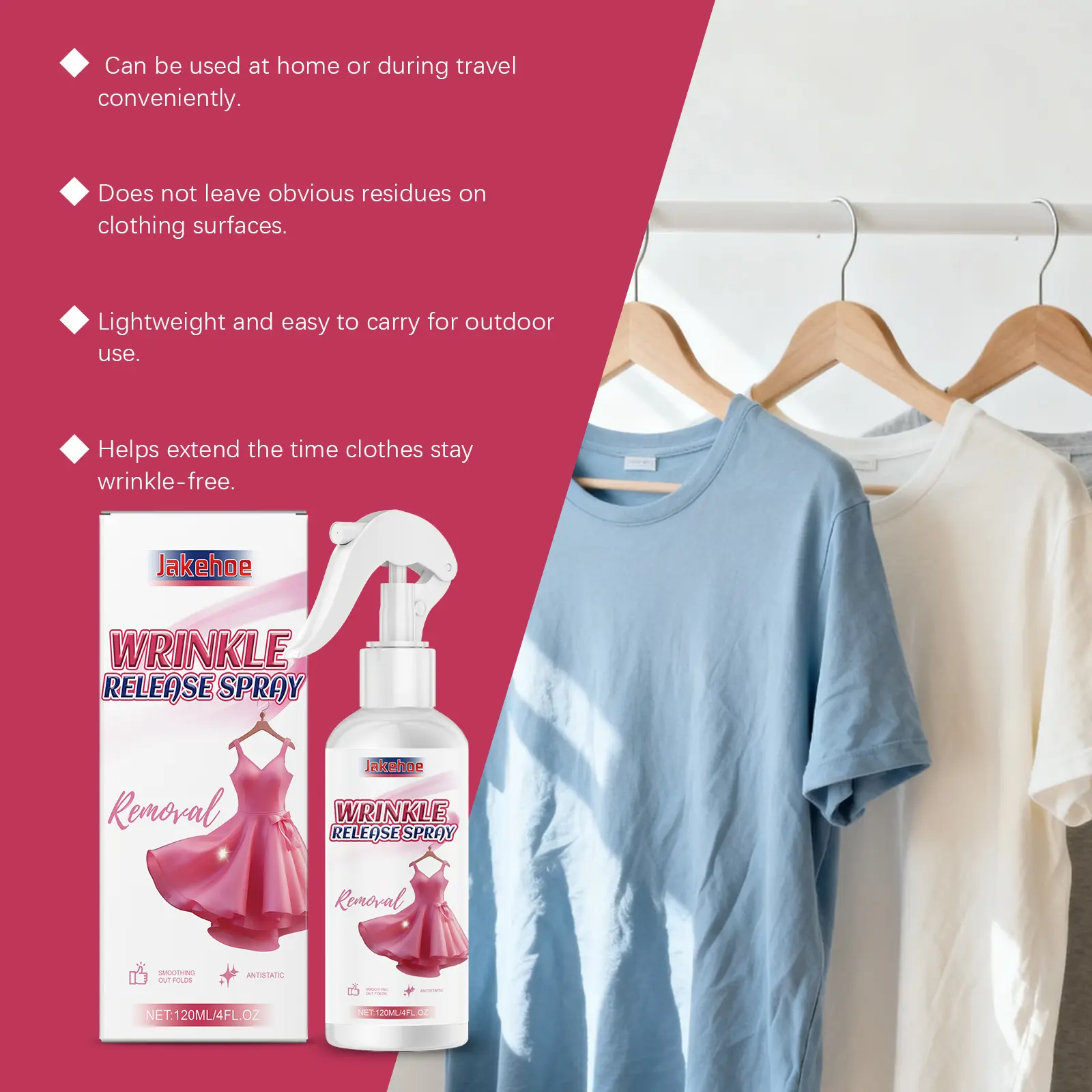 🔥 Wrinkle Releaser Spray 1PCS | Spray, Smooth & Go – No Iron Required