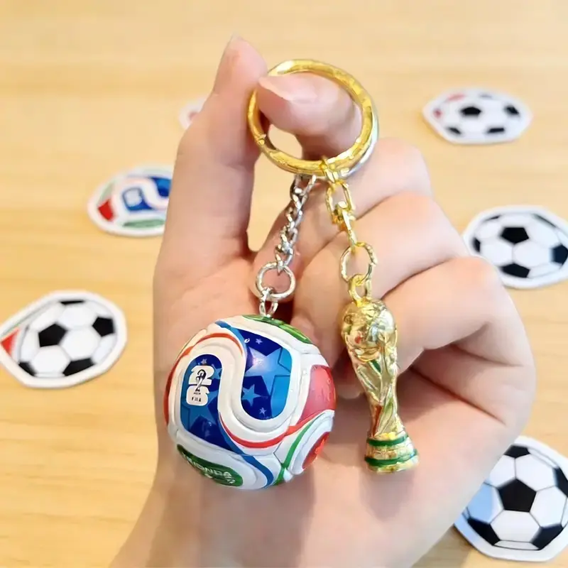 2026 World Cup Trophy Keychain, Soccer Fan Souvenir Pendant, Premium Memorial Gift for Men & Women