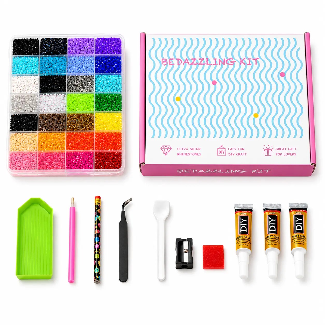 42000Pcs 42Colors 3mm Round Glitter Rhinestones Multi-Pack Kit - Nail Tech Supplies, Sufficient Quantity for Nail Art, DIY Crafts, Ultimate Creative Gift for Her