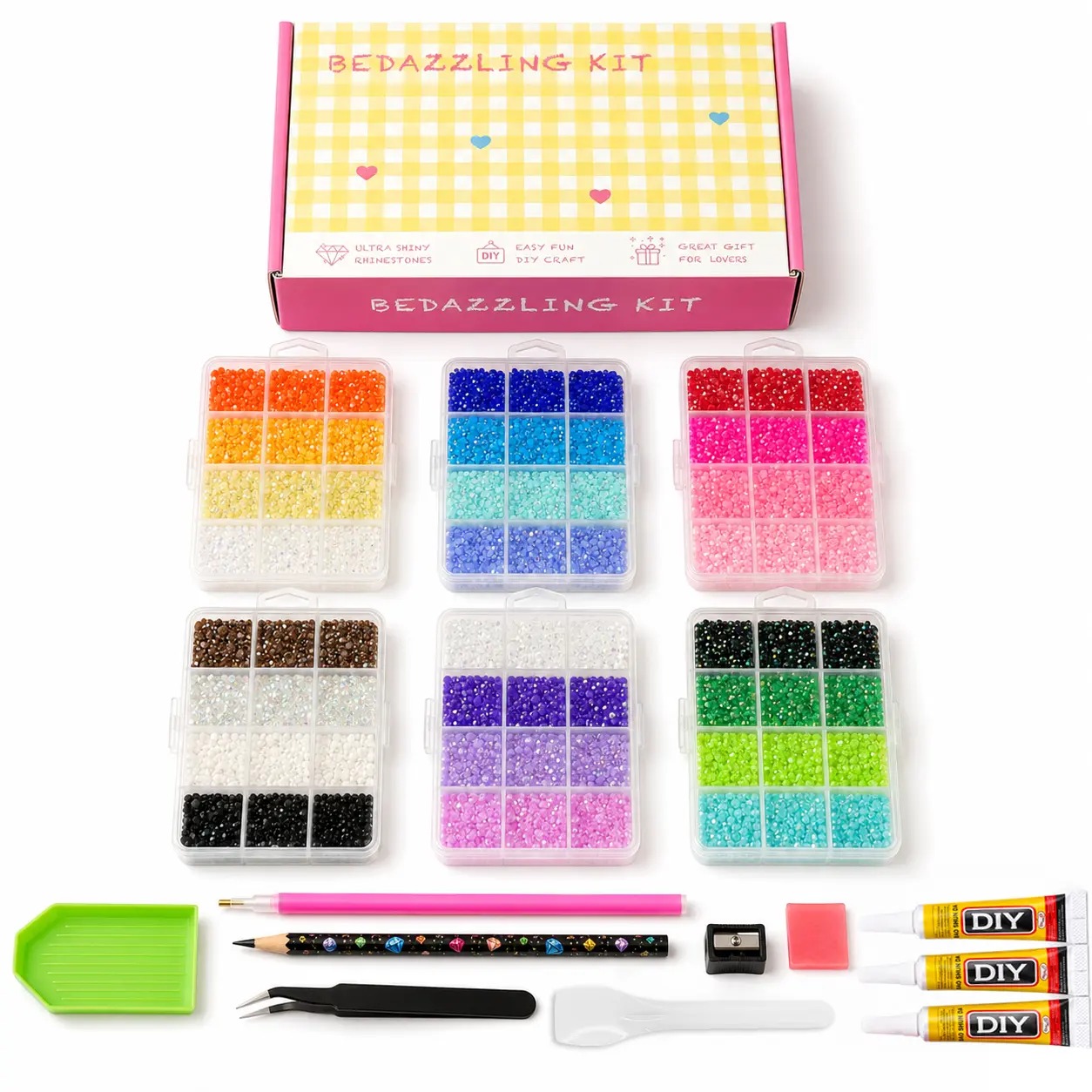 42000Pcs 42Colors 3mm Round Glitter Rhinestones Multi-Pack Kit - Nail Tech Supplies, Sufficient Quantity for Nail Art, DIY Crafts, Ultimate Creative Gift for Her
