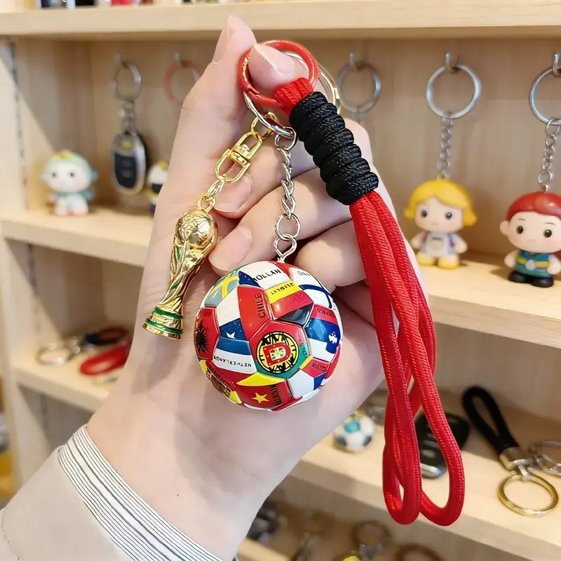 2026 World Cup Trophy Keychain, Soccer Fan Souvenir Pendant, Premium Memorial Gift for Men & Women