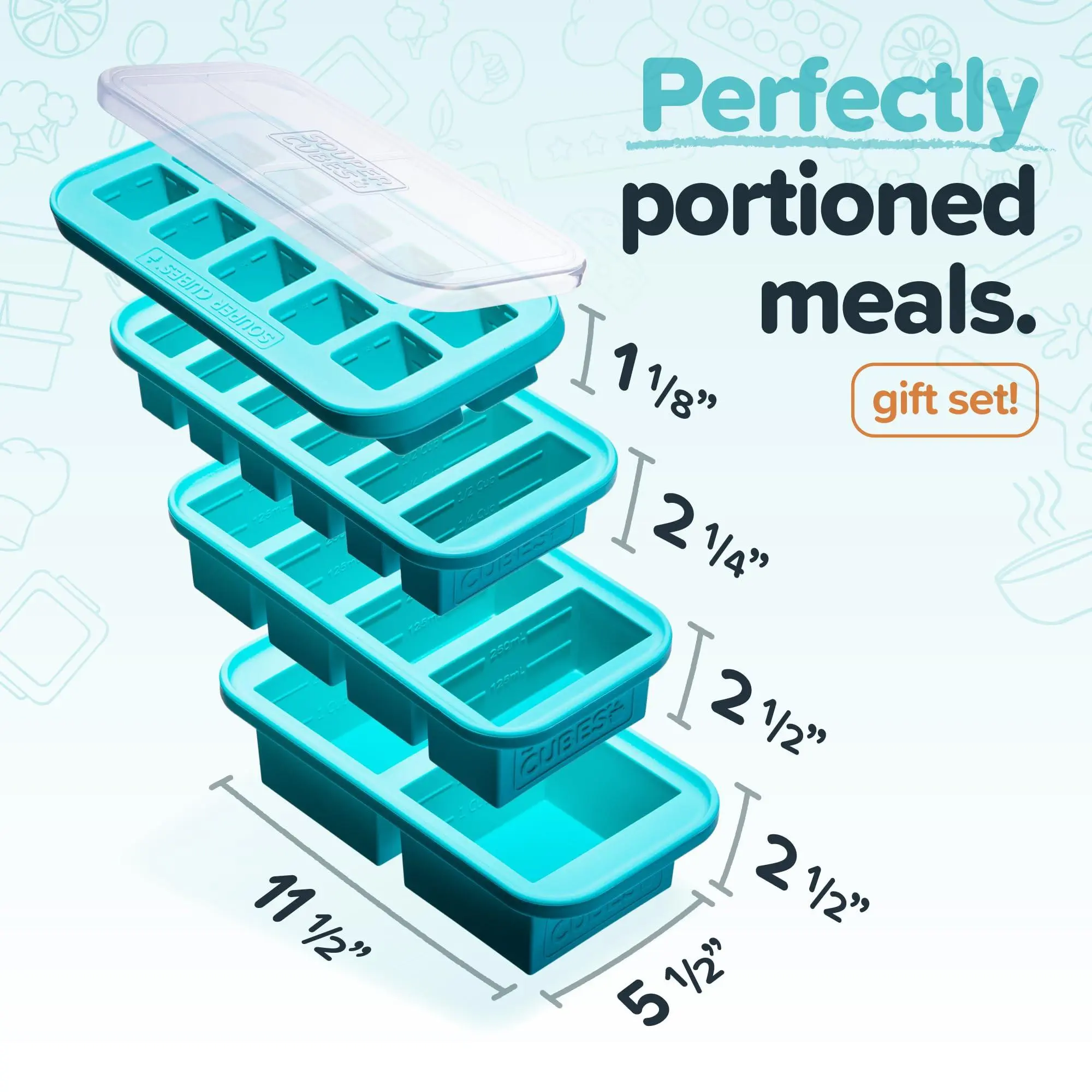Souper Cubes Ultimate Kitchen Gift Set - Silicone Freezer Trays