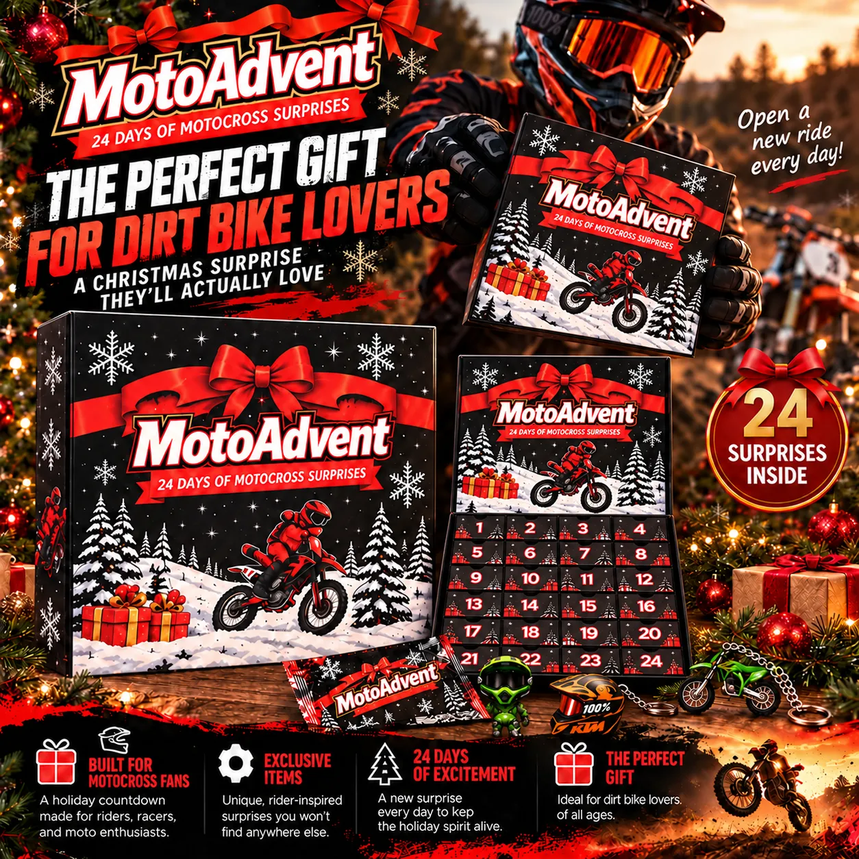 50% OFF | 🏍️ Motocross Advent Calendar – 24 Days of Rider Themed Gifts 🎄