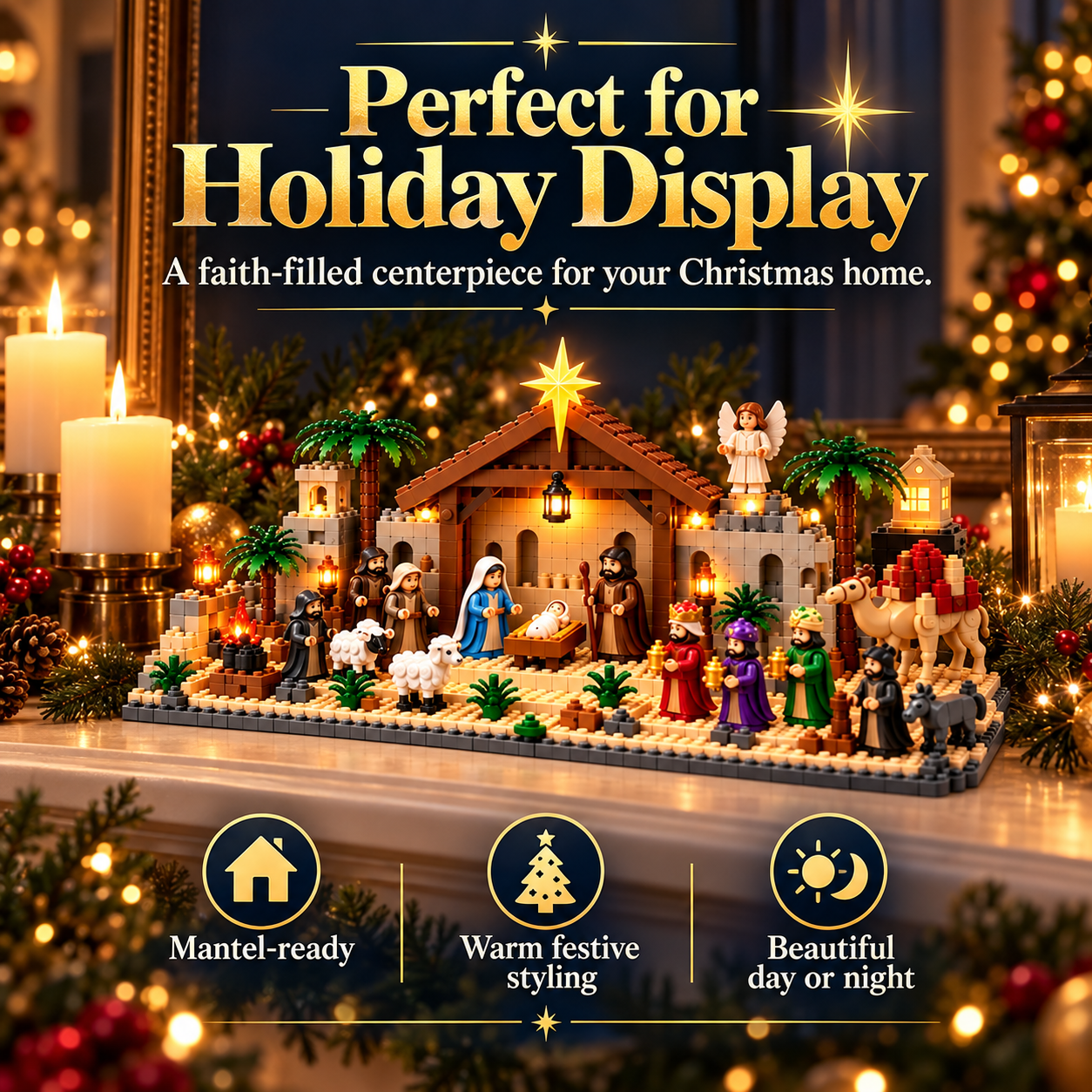 Nativity Advent Calendar – 24-Day Buildable Christmas Nativity Set Mystery Box