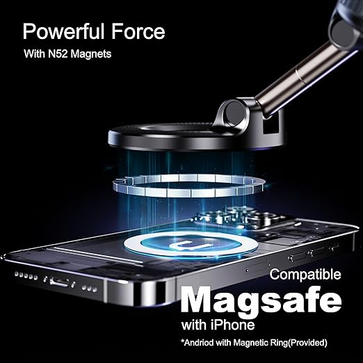 Magnetic Phone Holder for Car,Vacuum Suction Cup Phone Mount
