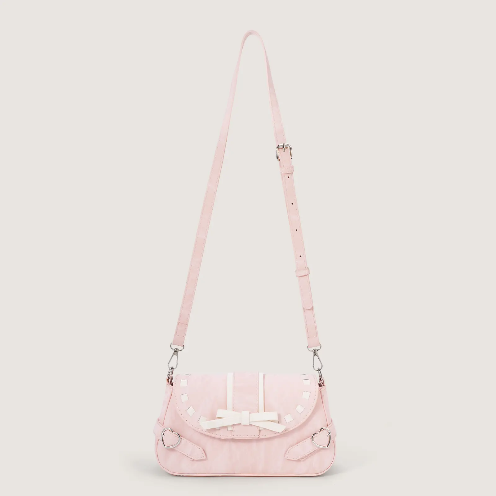 RAINSMORE - Baguette Bag with Cute Ribbon Pattern - Latest Model Women's Bag, Cute and Trendy Style, Sling Bag