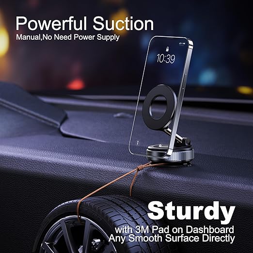 Magnetic Phone Holder for Car,Vacuum Suction Cup Phone Mount