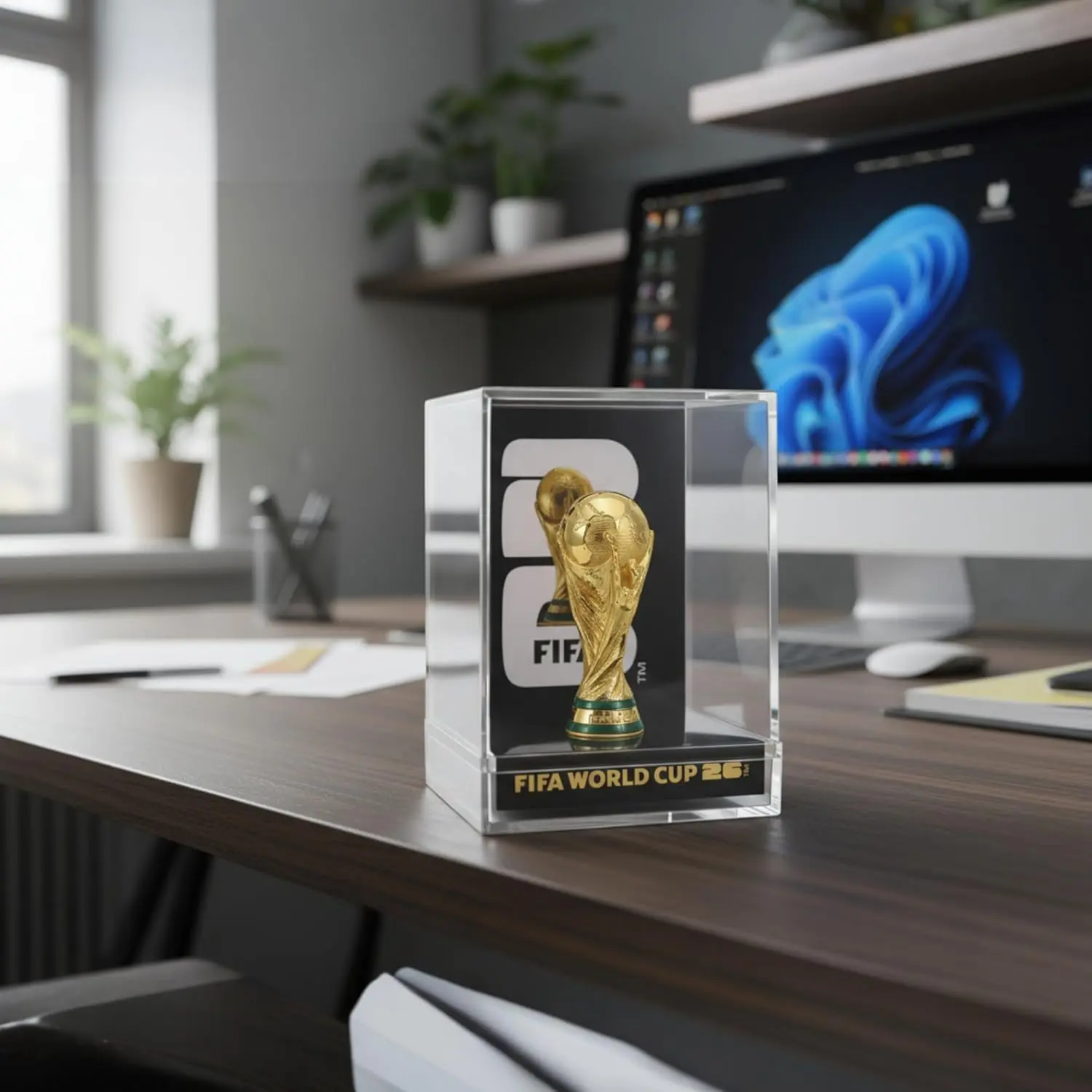 Sivora™ Official FIFA World Cup 2026 Edition - 3 Inch 3D Trophy Inside a Premium Acrylic Case - Timeless Collector’s Item - FIFA World Cup Trophy Replica Perfect for Man Cave or Football Memorabilia