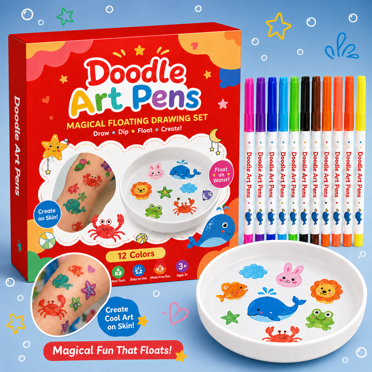 Doodle Art Pens | Draw, Float & Reuse