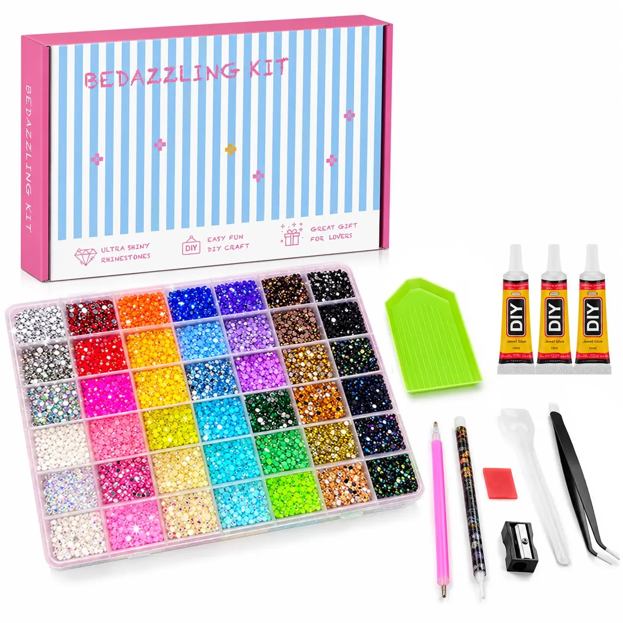 42000Pcs 42Colors 3mm Round Glitter Rhinestones Multi-Pack Kit - Nail Tech Supplies, Sufficient Quantity for Nail Art, DIY Crafts, Ultimate Creative Gift for Her