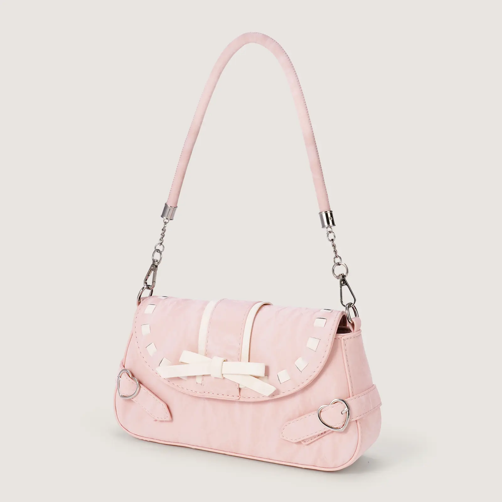 RAINSMORE - Baguette Bag with Cute Ribbon Pattern - Latest Model Women's Bag, Cute and Trendy Style, Sling Bag