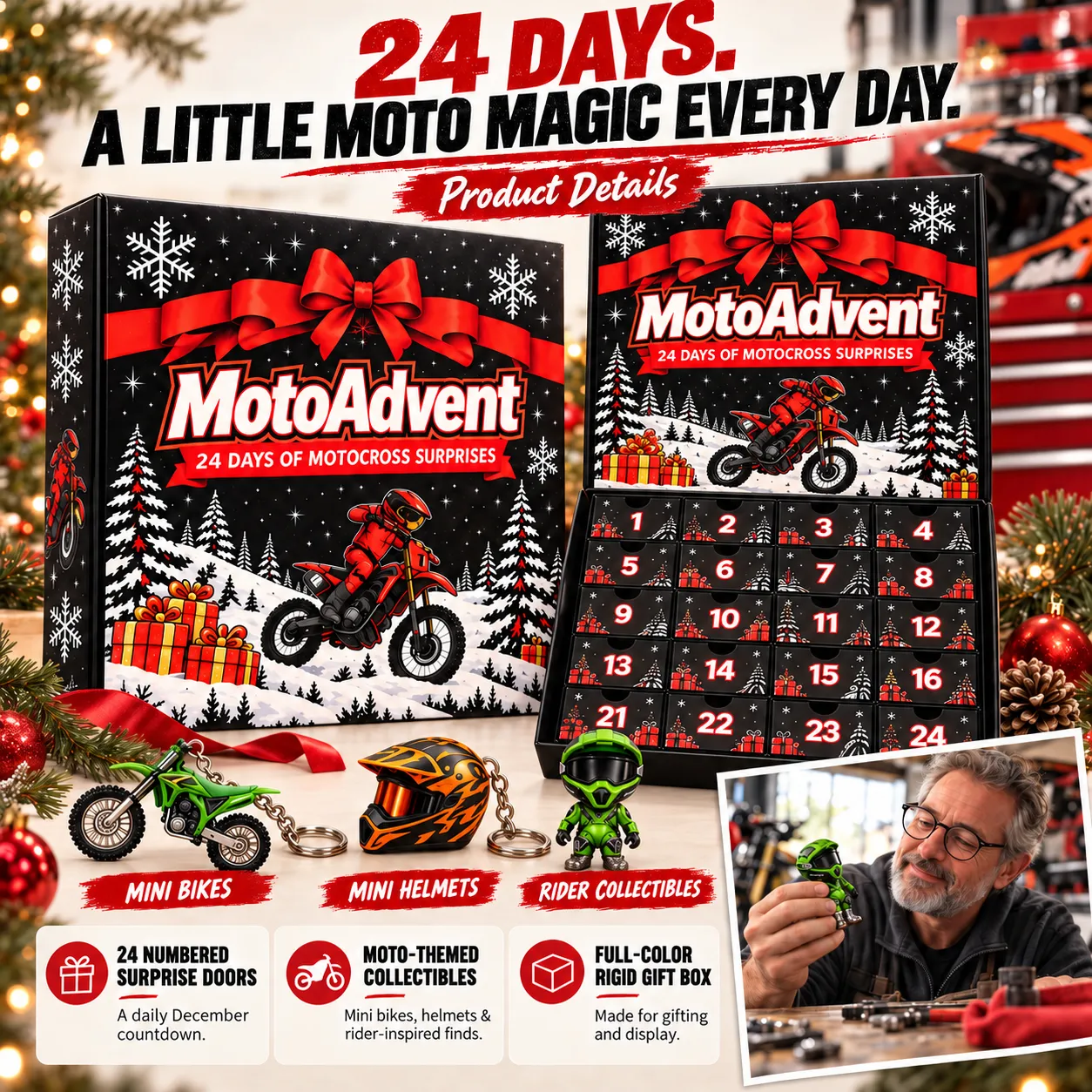 50% OFF | 🏍️ Motocross Advent Calendar – 24 Days of Rider Themed Gifts 🎄