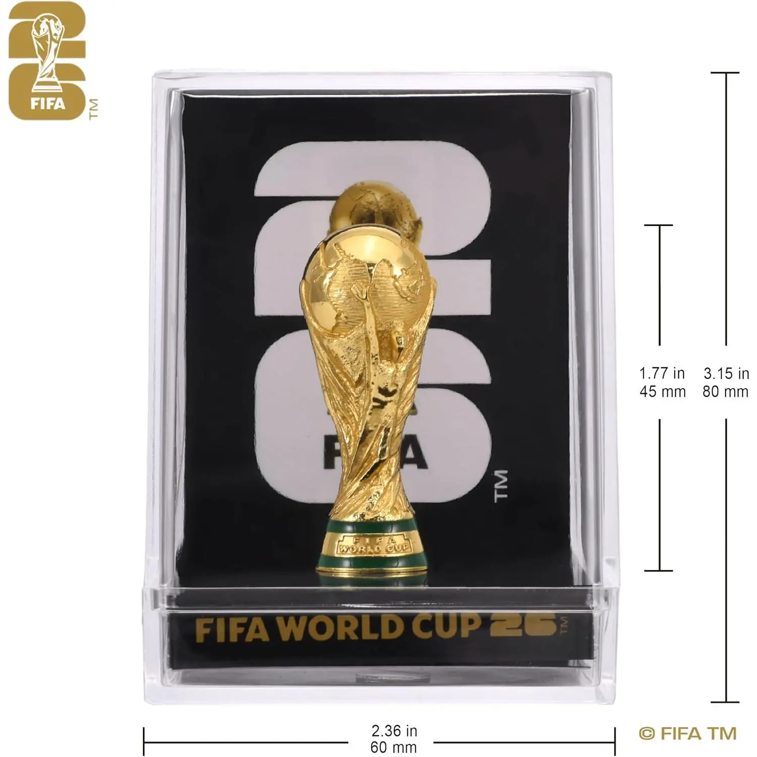 Sivora™ Official FIFA World Cup 2026 Edition - 3 Inch 3D Trophy Inside a Premium Acrylic Case - Timeless Collector’s Item - FIFA World Cup Trophy Replica Perfect for Man Cave or Football Memorabilia