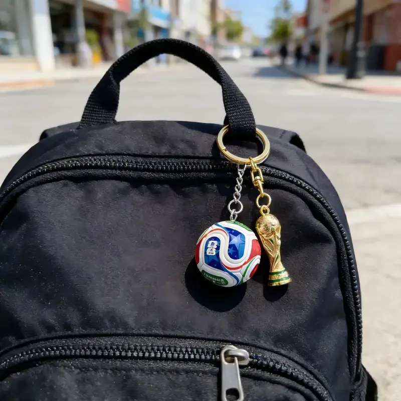 2026 World Cup Trophy Keychain, Soccer Fan Souvenir Pendant, Premium Memorial Gift for Men & Women