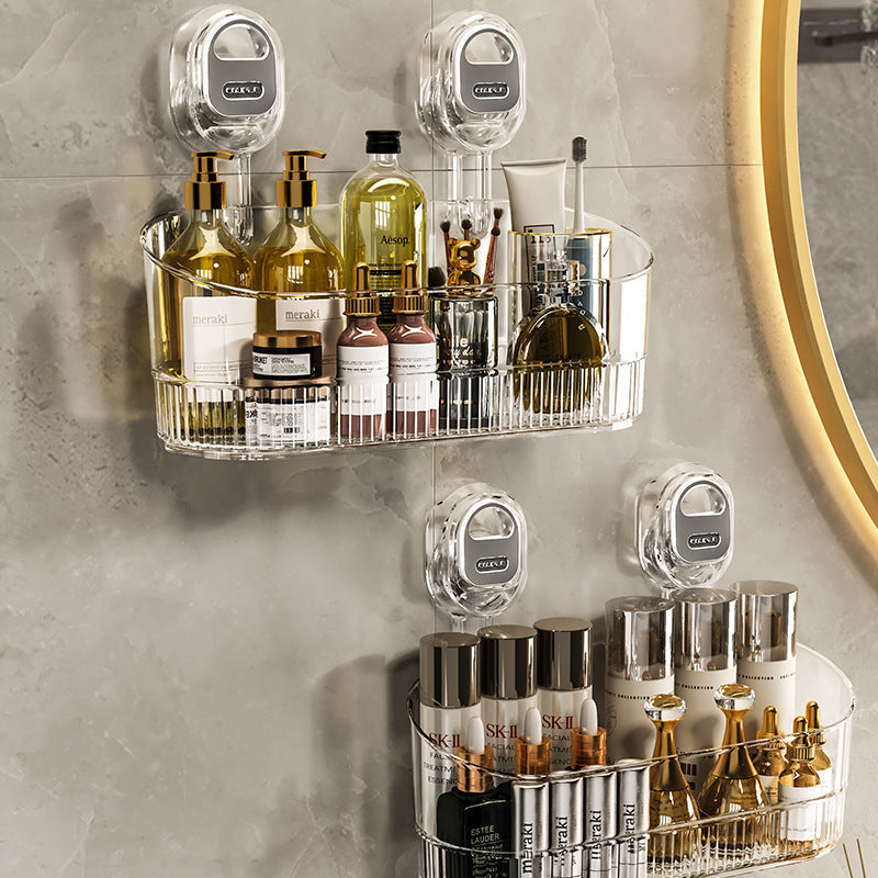 Wall mounted bathroom organizer