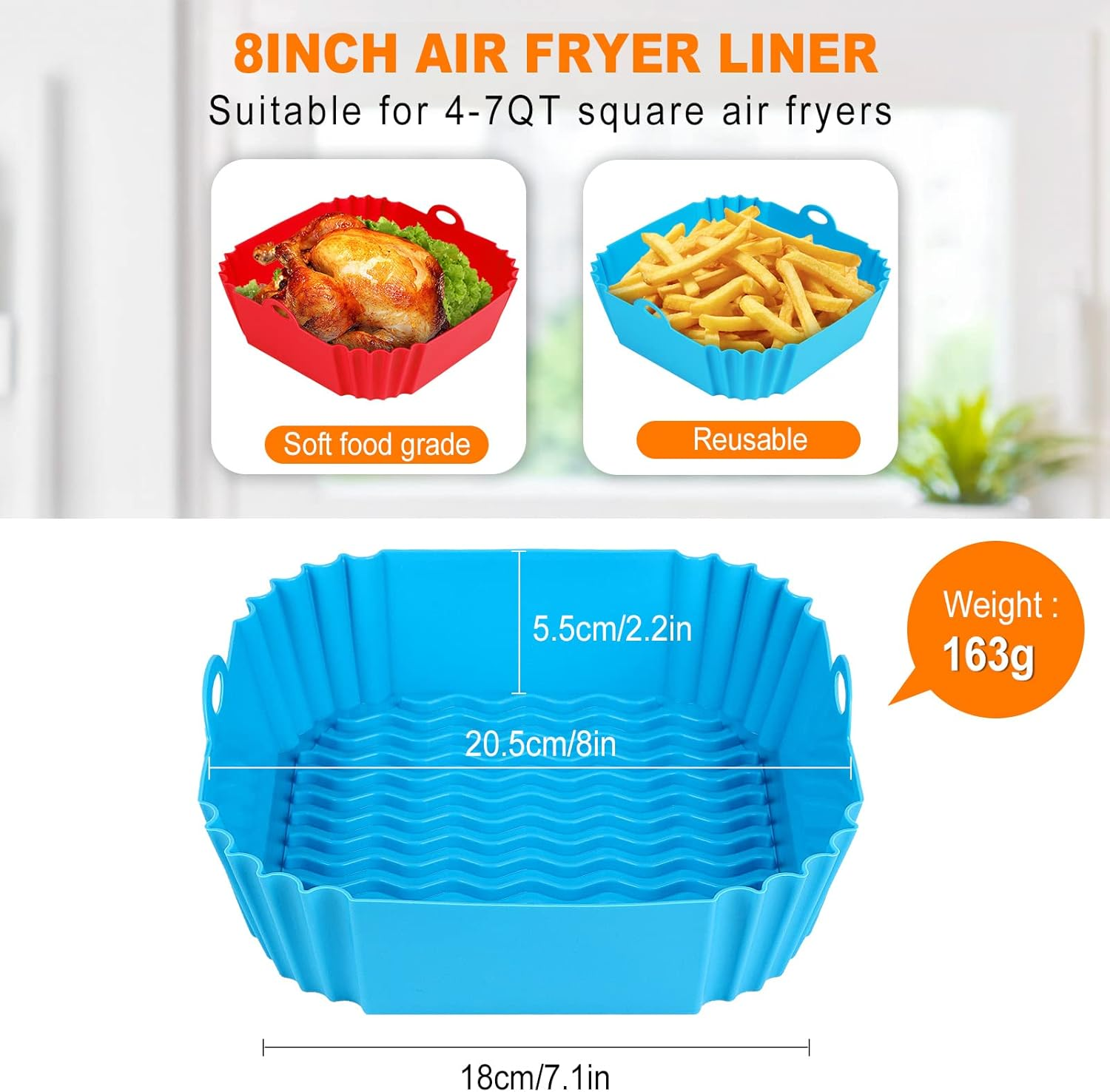 HighTemperature Resistant Air Fryer Silicone Baking Tray