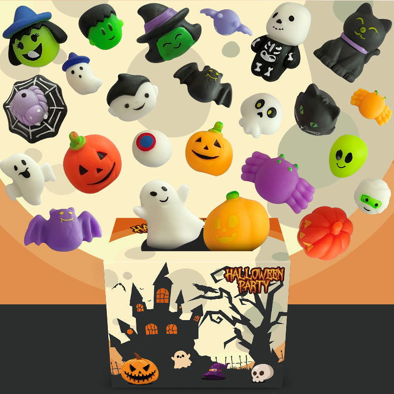 🦇🎃Halloween Squishies Stress Relief Toy Set, Classic Pumpkin/Ghost/Bat Shapes, Super Soft TPR Material with Elastic Squeeze Feel🧹Washable & Durable, Assorted 24/36/50pcs for Party Favors, Classroom Rewards & Trick-or-Treat🦇🪄