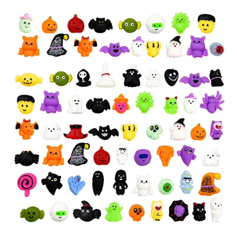 🦇🎃Halloween Squishies Stress Relief Toy Set, Classic Pumpkin/Ghost/Bat Shapes, Super Soft TPR Material with Elastic Squeeze Feel🧹Washable & Durable, Assorted 24/36/50pcs for Party Favors, Classroom Rewards & Trick-or-Treat🦇🪄
