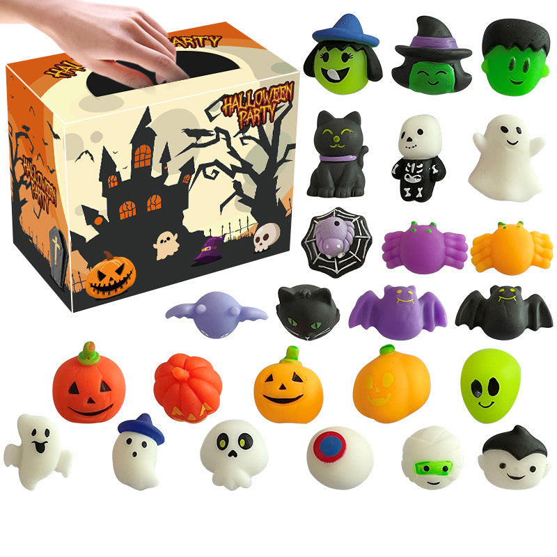 🦇🎃Halloween Squishies Stress Relief Toy Set, Classic Pumpkin/Ghost/Bat Shapes, Super Soft TPR Material with Elastic Squeeze Feel🧹Washable & Durable, Assorted 24/36/50pcs for Party Favors, Classroom Rewards & Trick-or-Treat🦇🪄