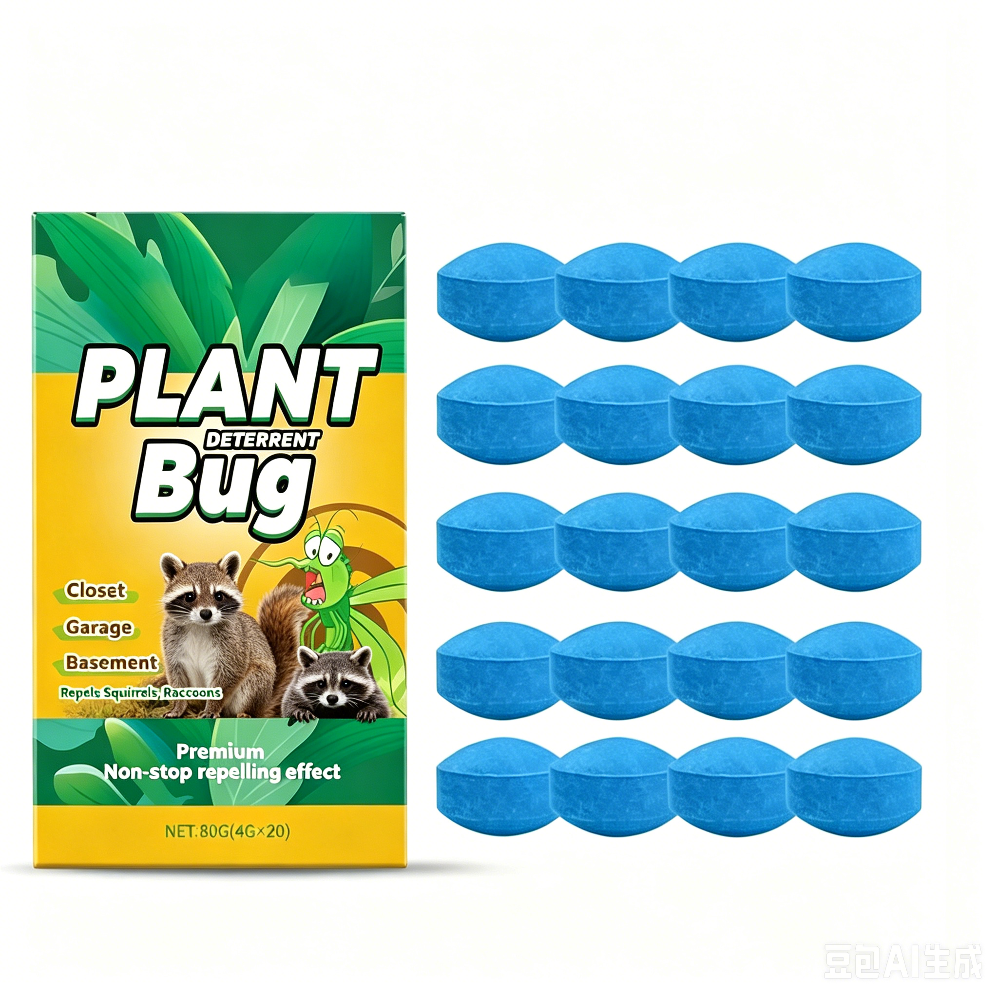 Long-Lasting All-Pest Repellent Tablets for Home | Repels Mosquitoes, Squirrels, Raccoons, Roaches & Insects | Pet-Safe & Wildlife-Friendly, No Harm to Animals