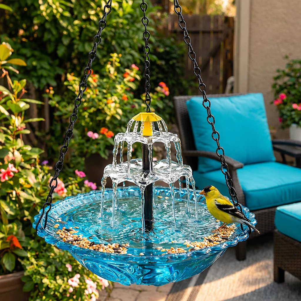 🔥 Hot Sale 50% OFF 🔥Solar Cascade Hanging Bird Bath Fountain