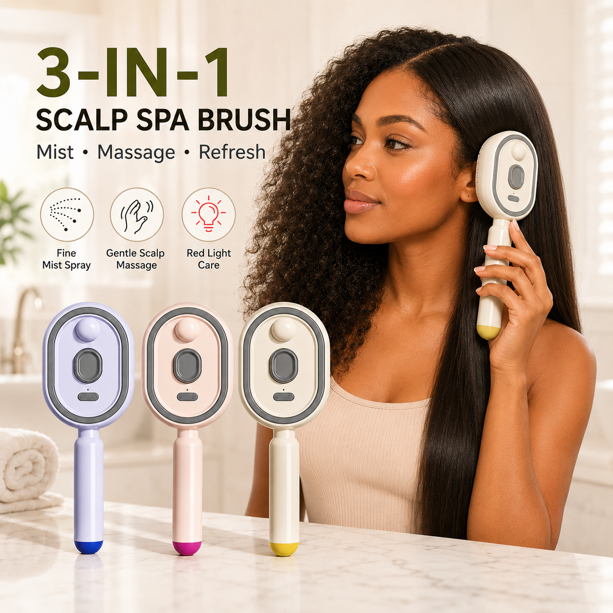 💫SAVE 50% NOW🪮✨Steam Mist Straightening Comb – Easy Salon-Like Hair