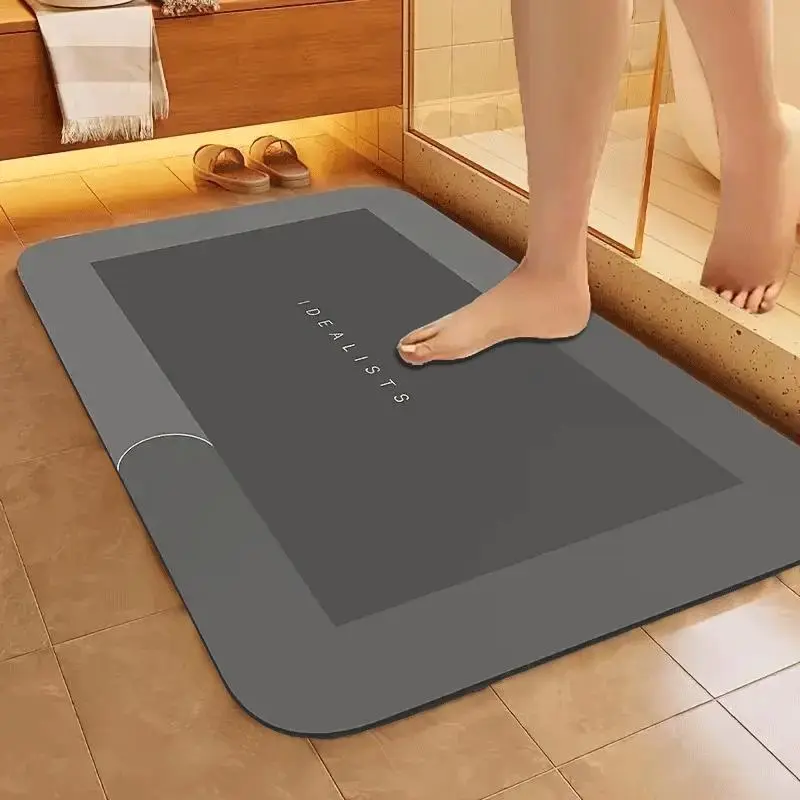 Bathroom Mat Premium Quick-Dry-Ultra-Absorbent Thin Diatomite Bath Mat-Rubber Backing Thin Non-Slip, Machine Washable, and Mildew-Resistant Rug for Shower, Kitchen, Laundry Room,and More with Geometric Design and Easy Cleaning Halloween & Christmas Gift