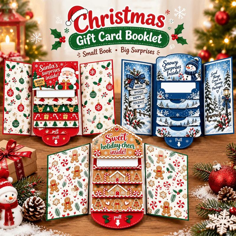 💝70% OFF!!!-Ready for Christmas!🎄🎁Christmas Pull-Tab 3D Greeting Card – Interactive Sliding Design