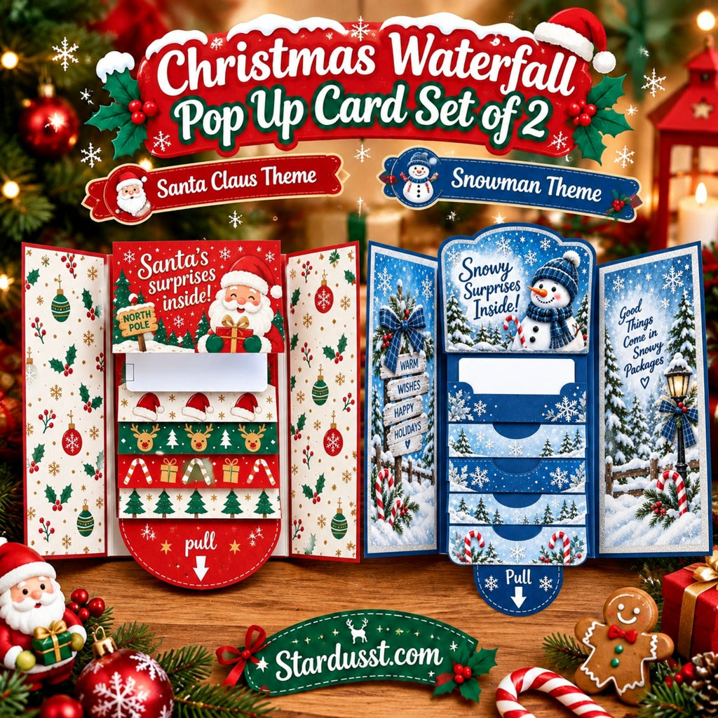 💝70% OFF!!!-Ready for Christmas!🎄🎁Christmas Pull-Tab 3D Greeting Card – Interactive Sliding Design
