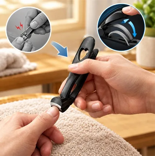 WIDE-OPENING POWDERSTEEL NAIL CLIPPER EFFORTLESS TRIMMING, COMFORTABLE NAIL CARE