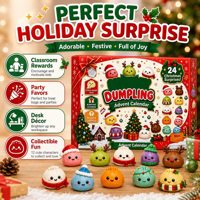 Hot Sale!🥟Dumpling  Squishy Advent Calendar🎄24Christmas Surprise Fidget Toys