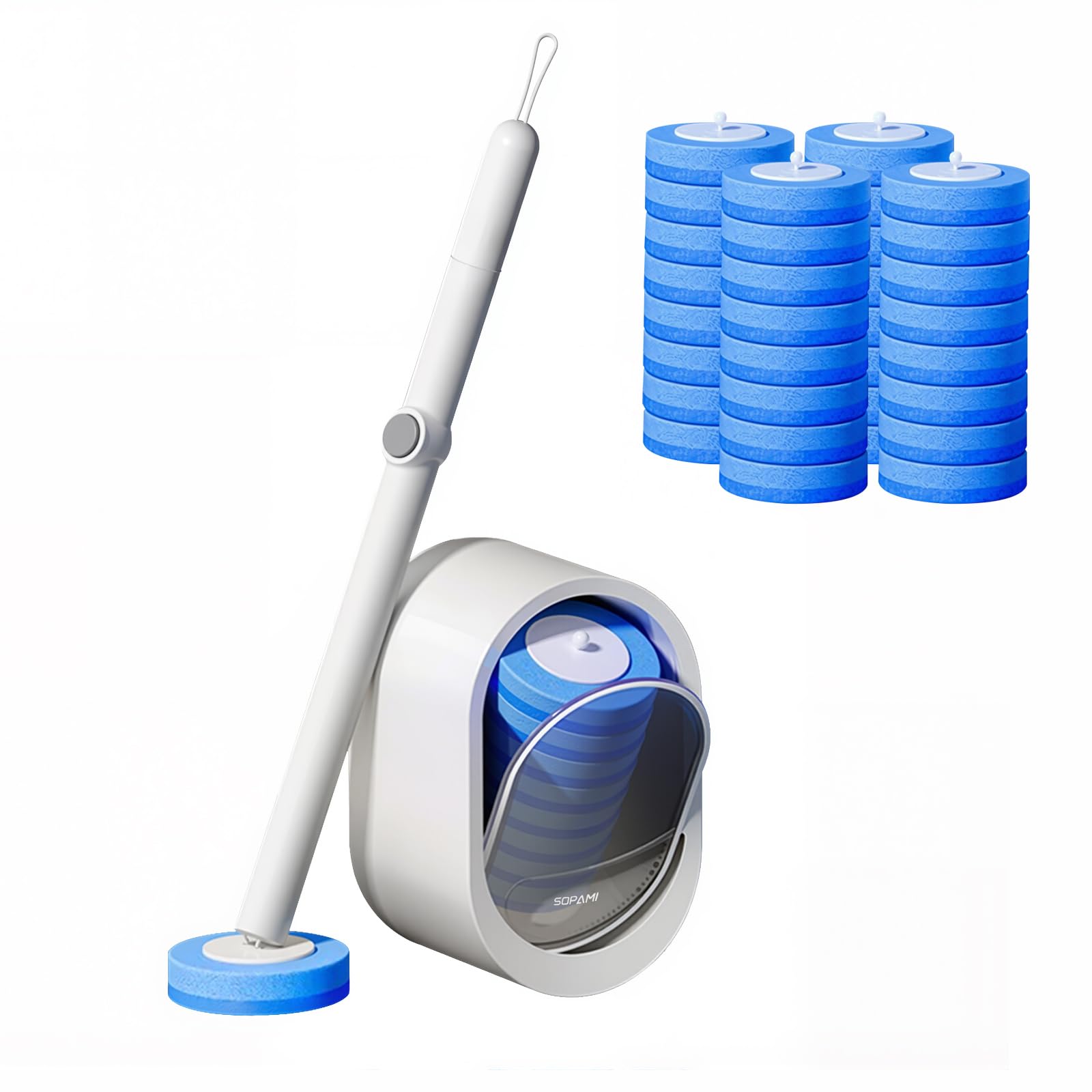 Disposable Toilet Brush System with 32 Refills