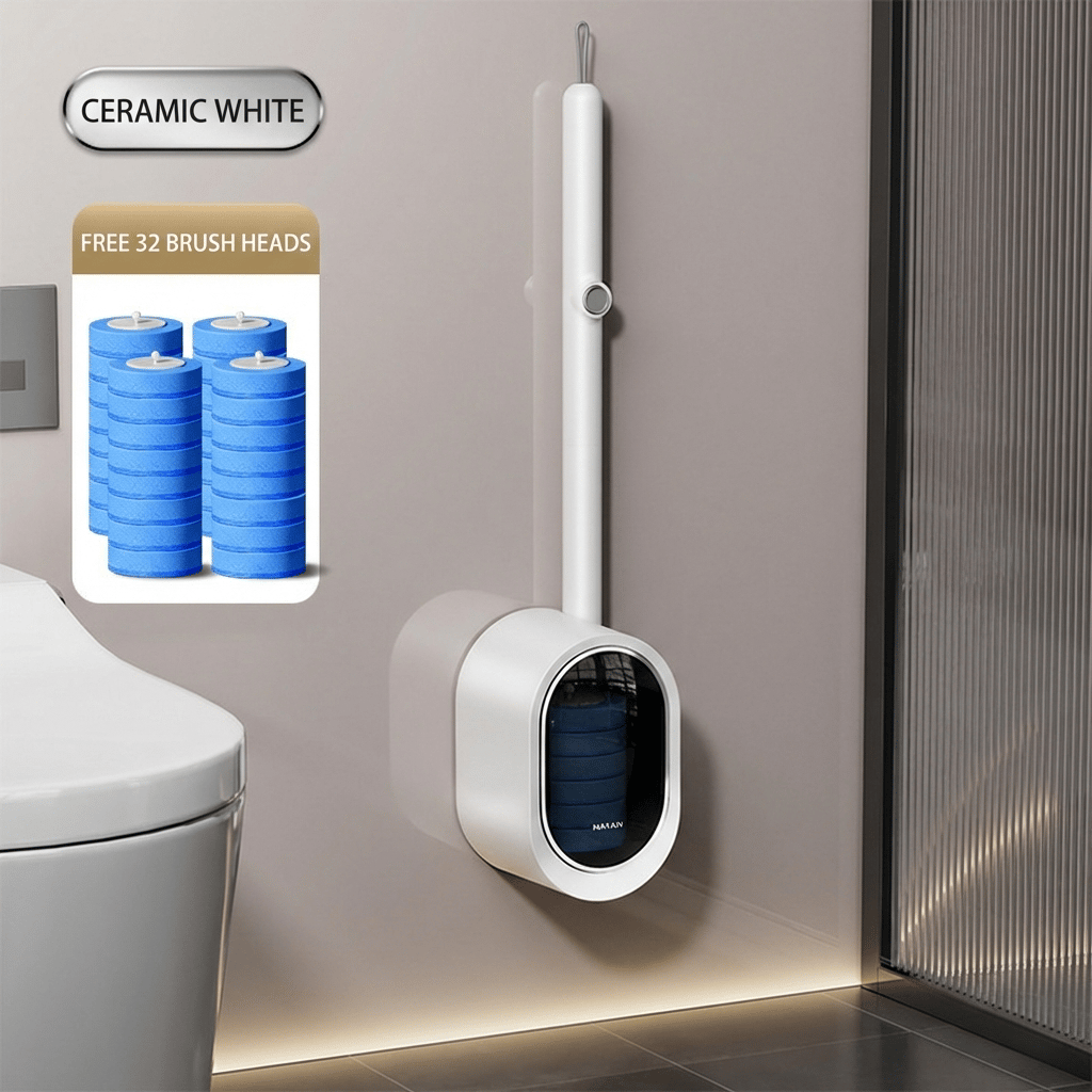 Disposable Toilet Brush System with 32 Refills