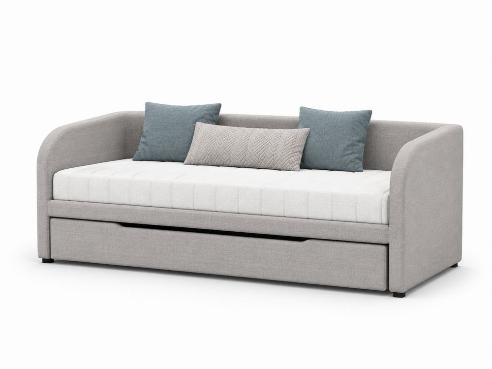 Sofa z funkcją spania i pojemnikiem Poliester Drewniana