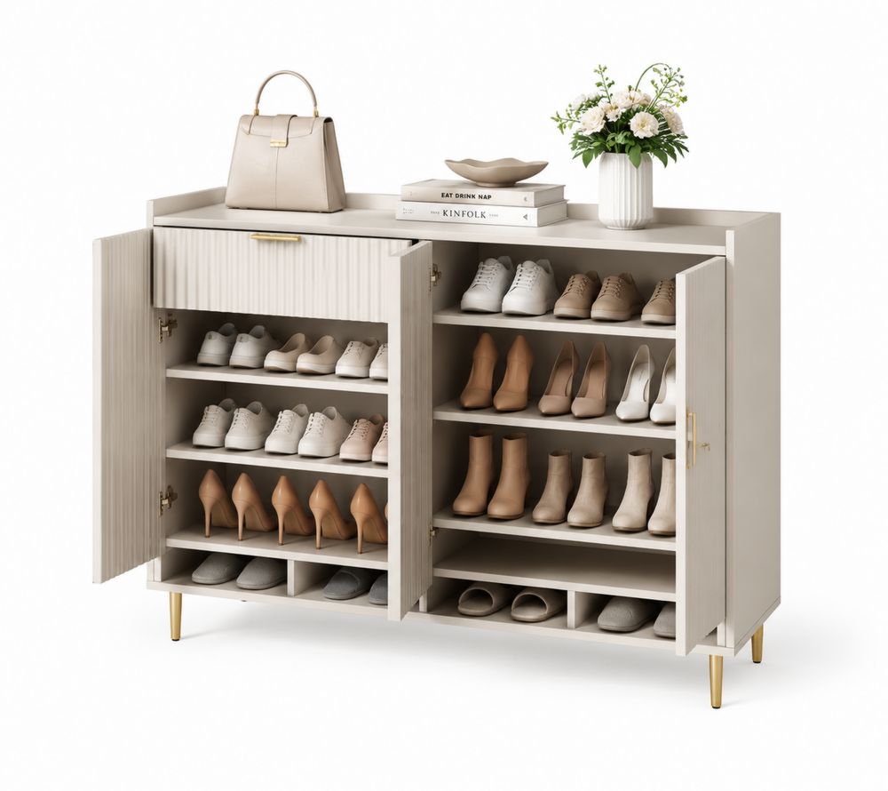Szafka na buty MDF z metalowymi nogami 120x35x90 cm