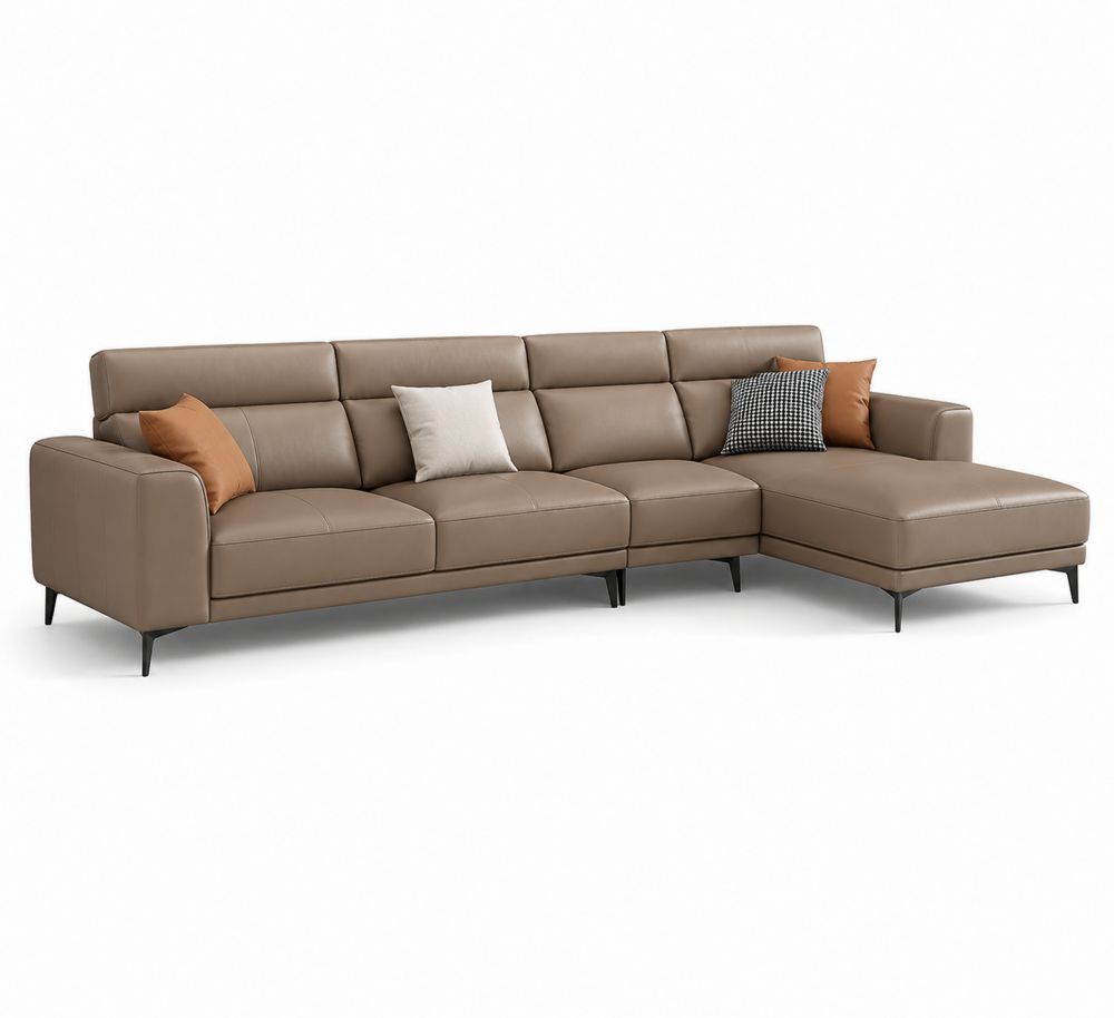 Modułowa sofa narożna skórzana brązowa 300 cm x 220 cm