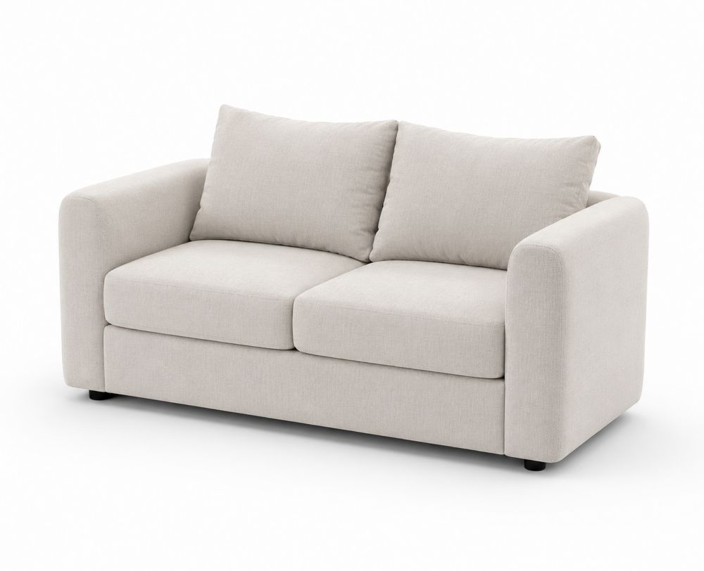 Sofa dwuosobowa z poliestru 200x95x85 cm Beżowy