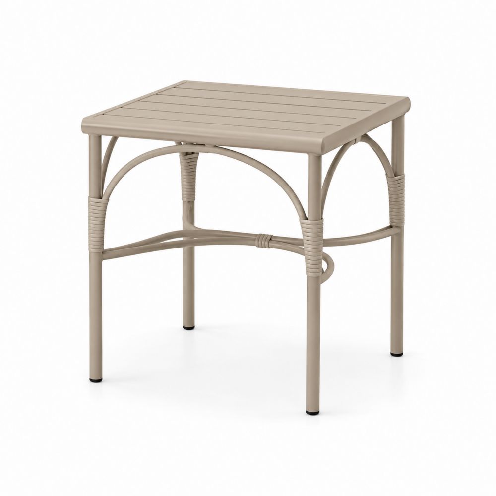 Stolik kwadratowy z aluminium 45x45x50 cm Beżowy