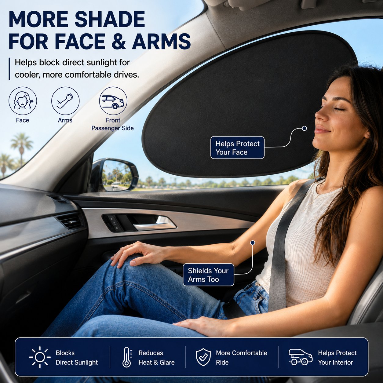 2/4er-Pack Auto-Fenster-Sonnenschutzfolien – statisch haftender UV-Blocker und Blendschutz, faltbares Autozubehör für Limousinen und SUVs