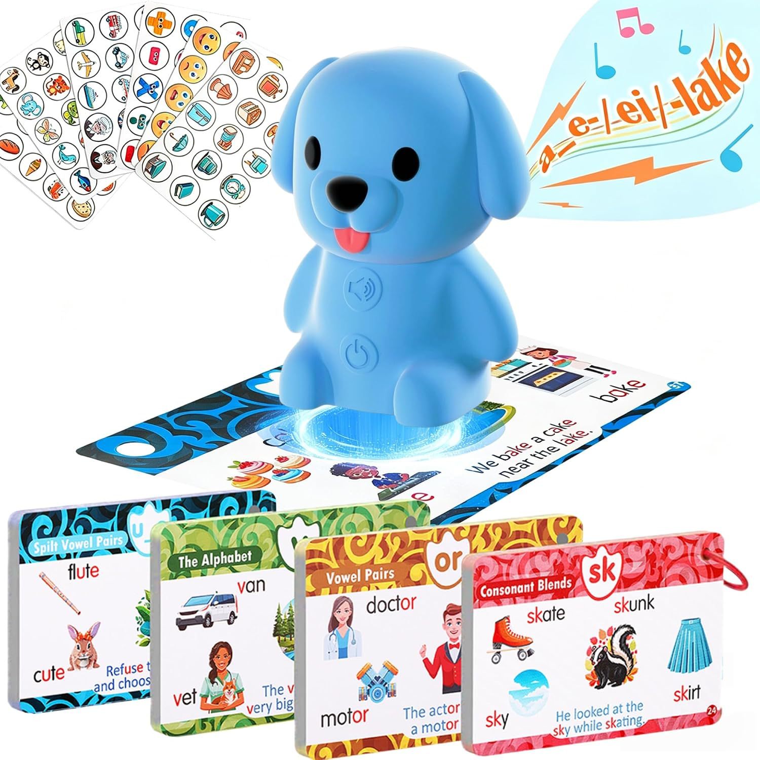 🐶Kids English Phonics Learning Machine – Interactive Flash Cards Reader for Early Learning, Spelling & Vocabulary Development