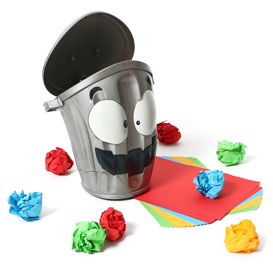 🗑️Electric Crazy Trash Can Game – Interactive Shooting Toy for Kids & Adults, Funny Stress Relief Indoor Family Game