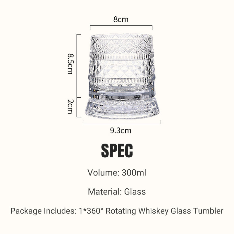 🥛💎 Neujahrs-Heißverkauf 49% Rabatt ✨🔥 360° rotierendes Whiskey-Glas Tumbler