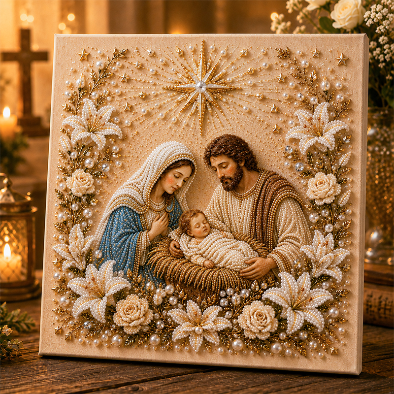 ✝️ DIY Jesus Pearl Art Kit 🕊️✨ – Create a Faith‑Inspired Beaded Portrait for Peaceful Home